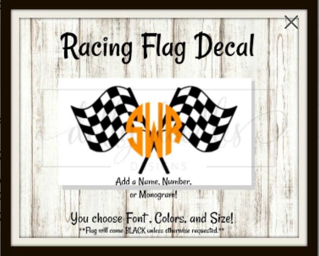 Junk Racing Flag Racing Flag Decal - Checkered Flag - Monogram - Personalized ...
