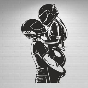 Arte mural vectorial compatible con corte láser de metal, corte por plasma y máquinas CNC de madera para entusiastas de las motocicletas (dwg, cdr, dxf, svg)