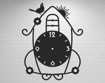 Wall Clock, Laser Cut File, Digital Download, Home Decor, svg dxf dwg cdr