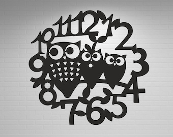 Wall Clock, Laser Cut File, Digital Download, Home Decor, svg dxf dwg cdr