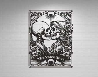 Skeleton Couple Valentine Vector Art | Laser Cut, CNC Files (SVG, DXF)