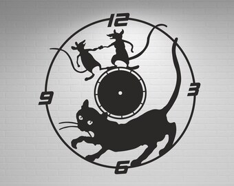 Wall Clock, Laser Cut File, Digital Download, Home Decor, svg dxf dwg cdr