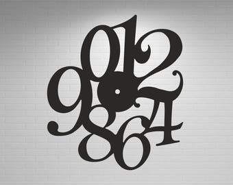 Wall Clock, Laser Cut File, Digital Download, Home Decor, svg dxf dwg cdr