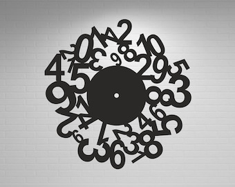 Wall Clock, Laser Cut File, Digital Download, Home Decor, svg dxf dwg cdr