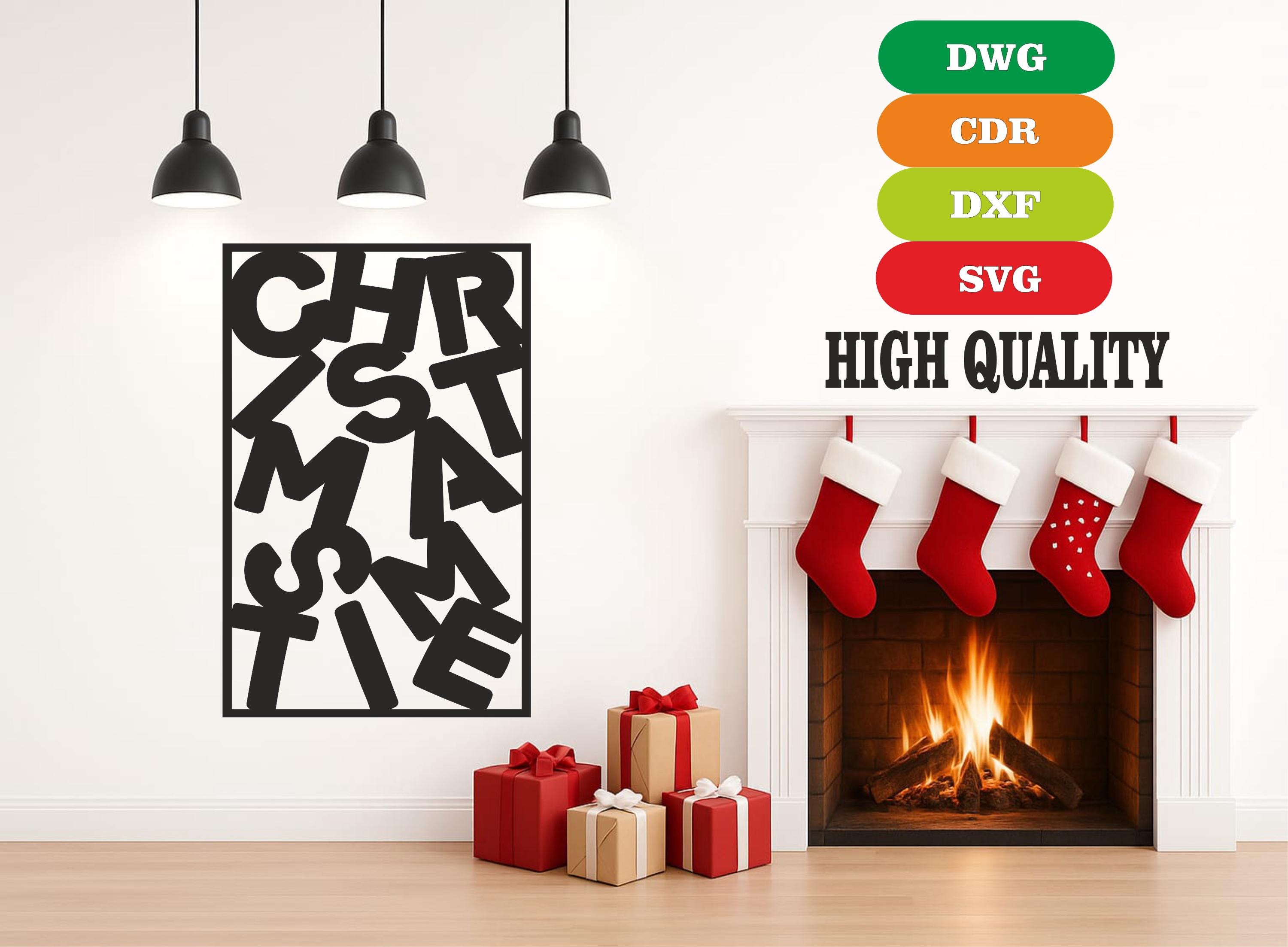 Merry Christmas - Metal Wall Laser Cutting File: CNC Plasma Cutting ...