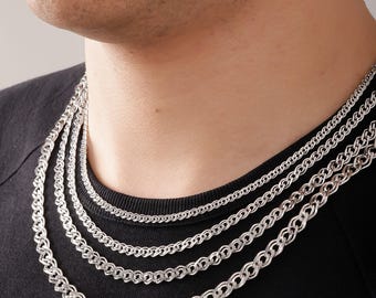 925 Sterling Silver Nonna Chain Necklace Women, Nonna Charm Choker