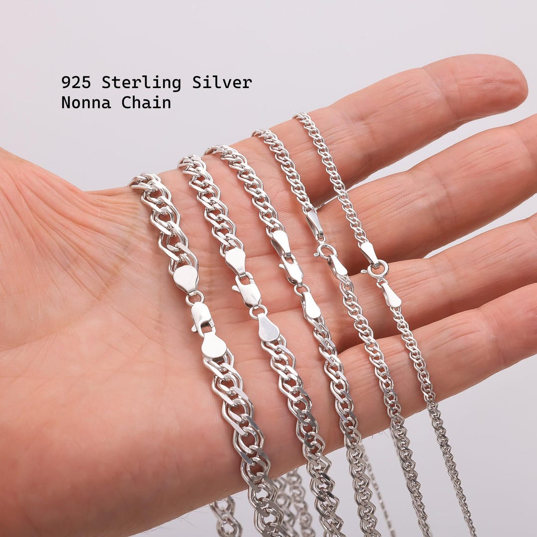 アクセサリー 90's silver925 chain 925 Sterling Silver Nonna Chain Necklace Women, Nonna Charm Choker