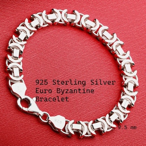 925 Sterling Silber Euro Byzantinischen Kette Armband Frauen, Viking Flache Lange Dicke Charme Fußkette Männer, Geburtstagsgeschenke Schmuck Him Ihre Mutter