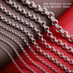 925 Sterling Silver Belcher Chain Necklace Women, Rolo Charm Choker Long Thick Pendant Chain Men, Birthday Gift Jewelry Her Wife Mum Girls