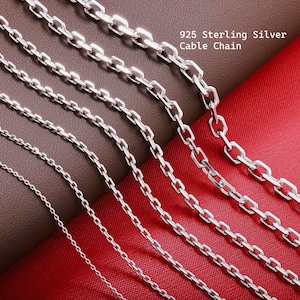 925 Sterling Silver Anchor Chain Necklace Women, Cable Charm Choker Long Thick Pendant Chain Men, Birthday Gift Jewelry Her Him Wife Mum Dad