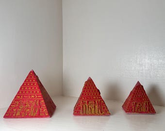 VTG エジプトピラミッド彫刻 象形文字装飾 コレクターズアイテム 古代