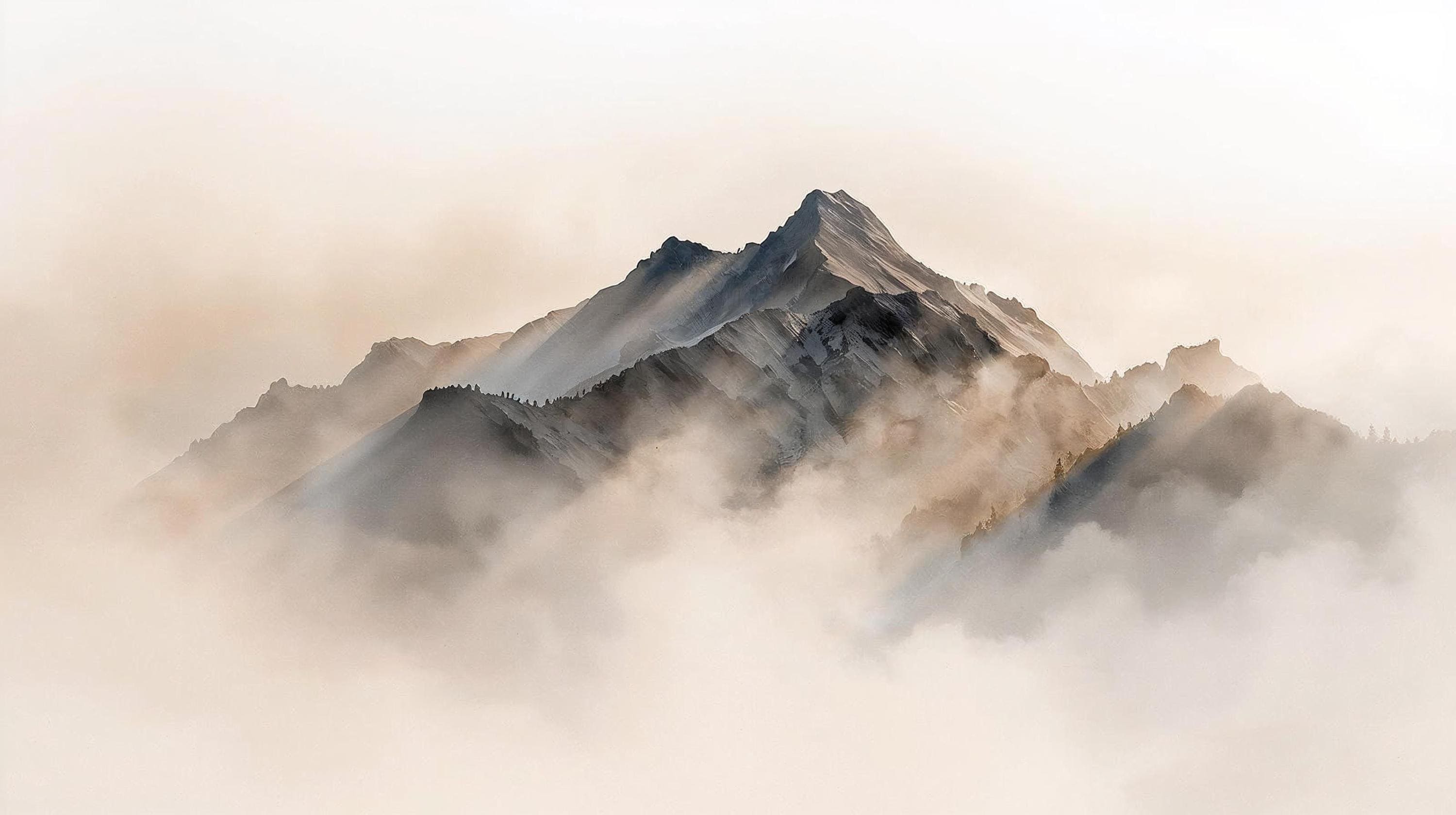 Misty Mountain Art Print, Minimalist Home Decor (digital Download) - Etsy