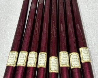 Velas Taper Allure Vintage de 30 cm (12") color burdeos - 8 velas nuevas - 2 ligeramente usadas