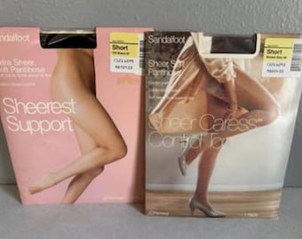 VTG JC Penney Mixed Control Top Pantyhose  Short NIP Sheer Caress - Lot 4