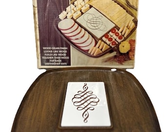 VINTAGE mid century West Wood THERMO-SERV Serving tray Cheeseboard Original Box