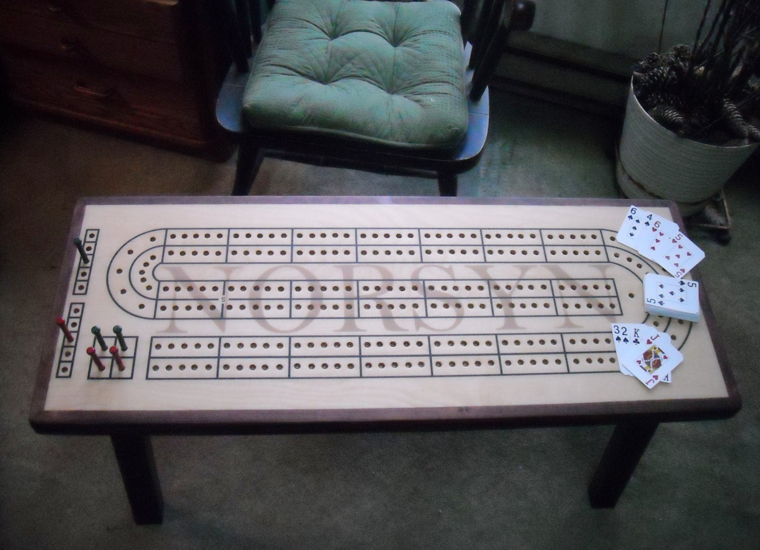 Custom Cribbage Board Coffee Table Cribbage Cribbage Table Etsy