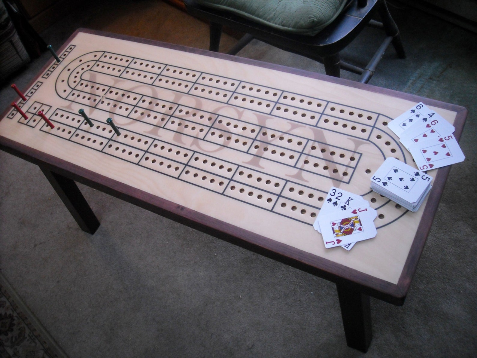 Custom Cribbage Board Coffee Table Cribbage Cribbage Table Etsy
