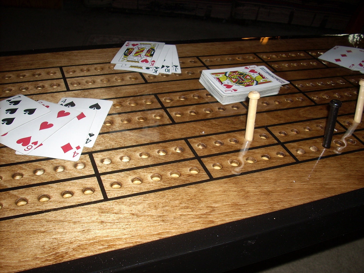GAME TABLE Cribbage Board Cribbage Table Early American Etsy