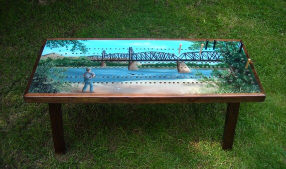 Cribbage Board Coffee Table Custom Art Work Custom