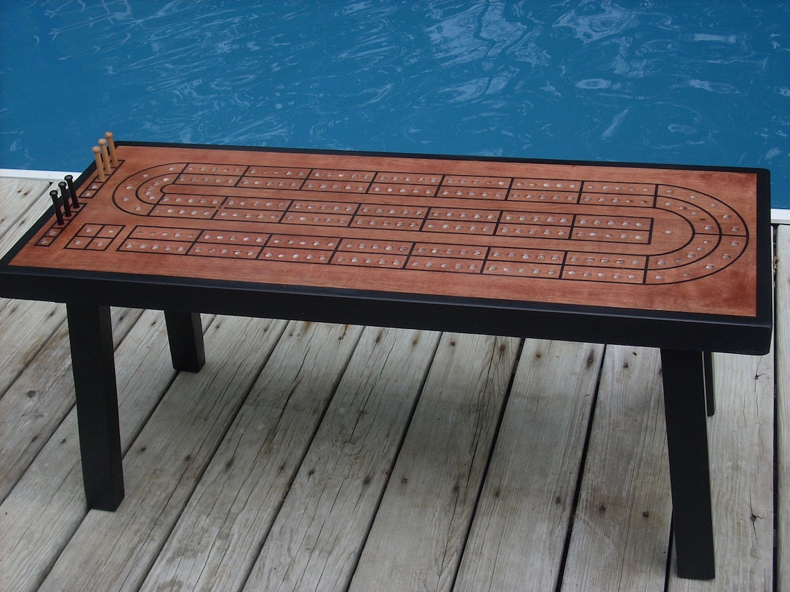 Coffee Table Cribbage Board Unique Coffee Table Cribbage Etsy