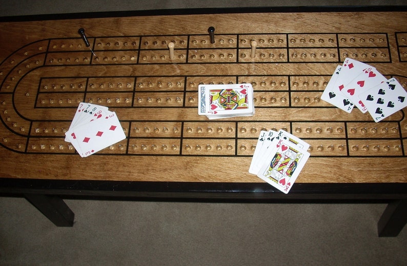 GAME TABLE Cribbage Board Cribbage Table Early American Etsy