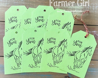 Tag Pack -- "For you" Horse Lovers -- Pack of 8 -- Handmade Tags
