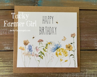 HAPPY BIRTHDAY Card 5x5 -- Digital Download -- Printable Card -- PDF Digital Download