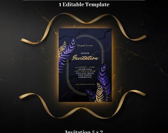 Party Invitation Template | Editable Canva & Adobe Illustrator File | Modern Event Invite | Printable Digital Download