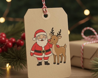 Cute Santa Claus Christmas Clipart: Whimsical Festive Graphics (Digital Download - 10PNGs)