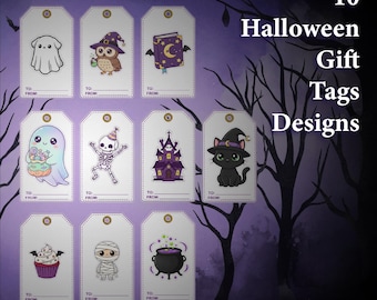 Halloween Gift Tags | AI File + PDF | Editable Template | Printable Treat Bag Tags | Digital Download