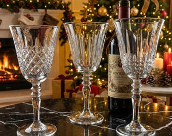 Hand Decorated Crystal Style Wine Glass, Elegant Table Decor