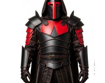 Black Gold Assassin Costume - Handmade Medieval Ninja Armor  - Fantasy LARP Festival Wear - Gift for Him