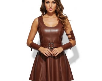 real leather corset dress Black Vegan Leather Mini Dress