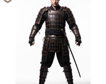 Handmade Samurai Armor for Men | Leather Battle Outfit | LARP Cosplay Wear | Gift for Him
