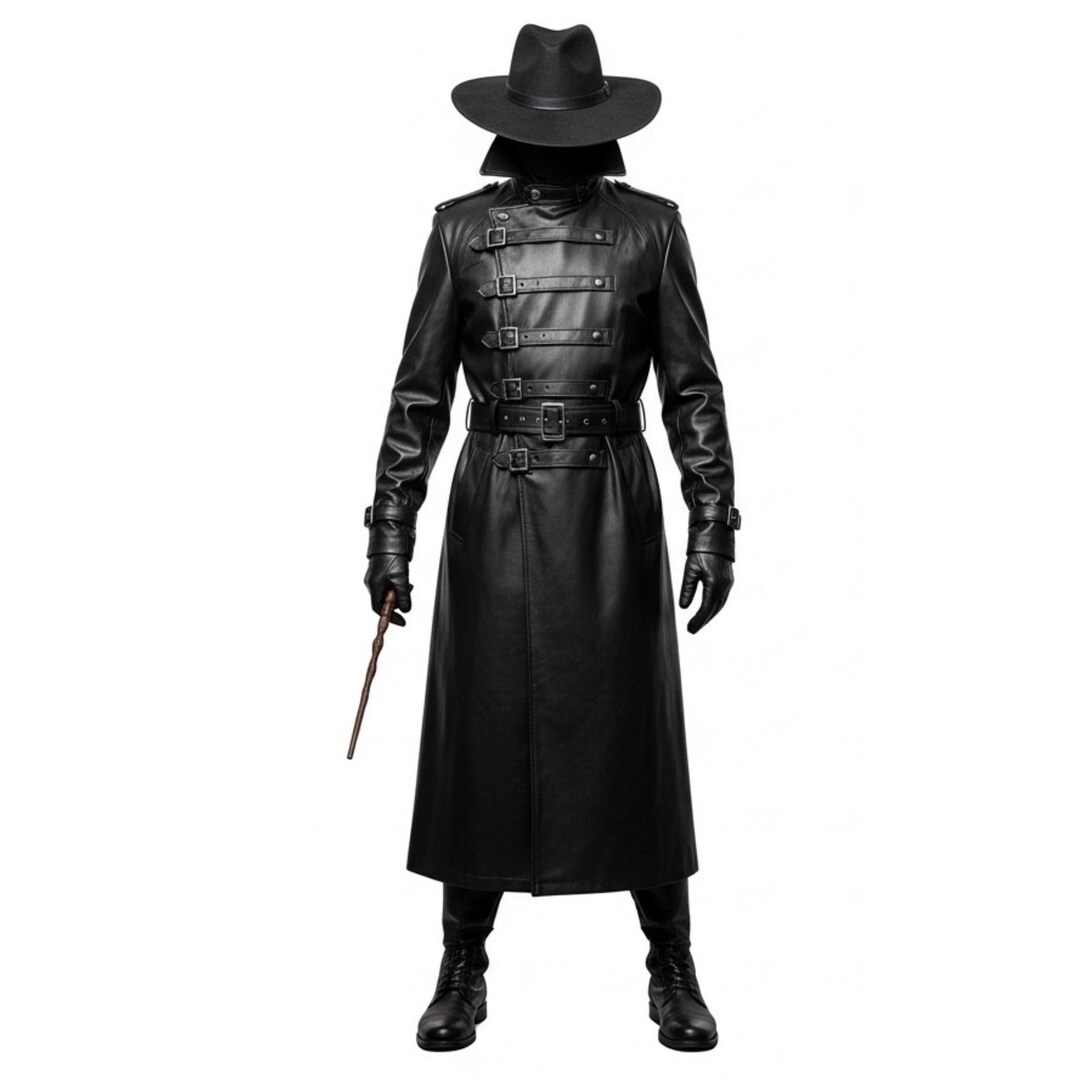 Wizard Jacket Design Handmade Genuine Leather Wizard Coat - Gothic Fantasy Trench - Medieval ...