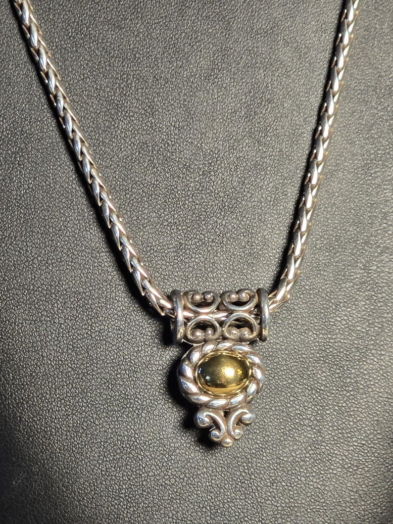 Brighton Reversible Silver Tone Moonglow Gold Pearl Necklace 16-18 Inches image 3