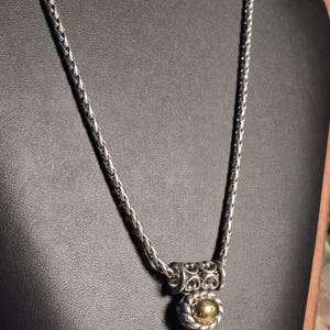 Brighton Reversible Silver Tone Moonglow Gold Pearl Necklace 16-18 Inches image 5