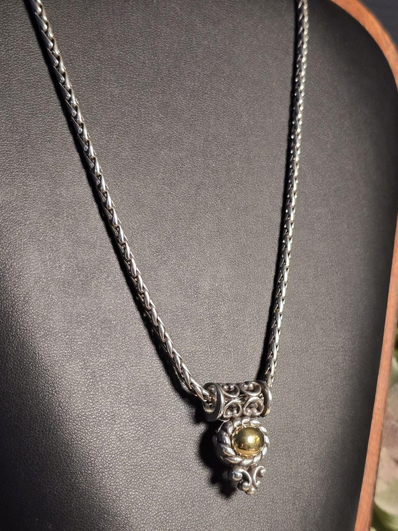 Brighton Reversible Silver Tone Moonglow Gold Pearl Necklace 16-18 Inches image 5