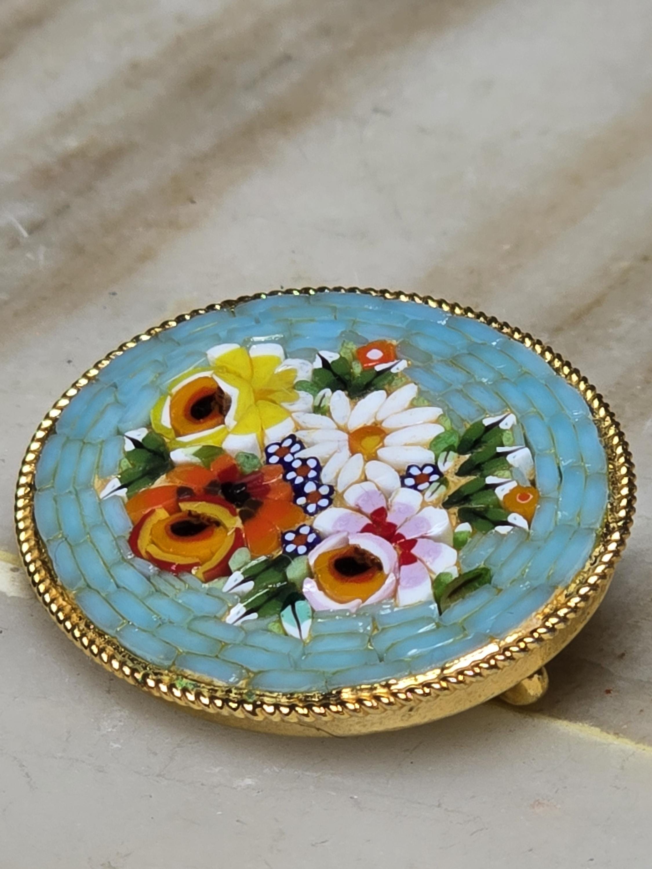 ヴィンテージ　フラワーブローチ イタリア蚤の市 Italy Vintage Brooch - Etsy