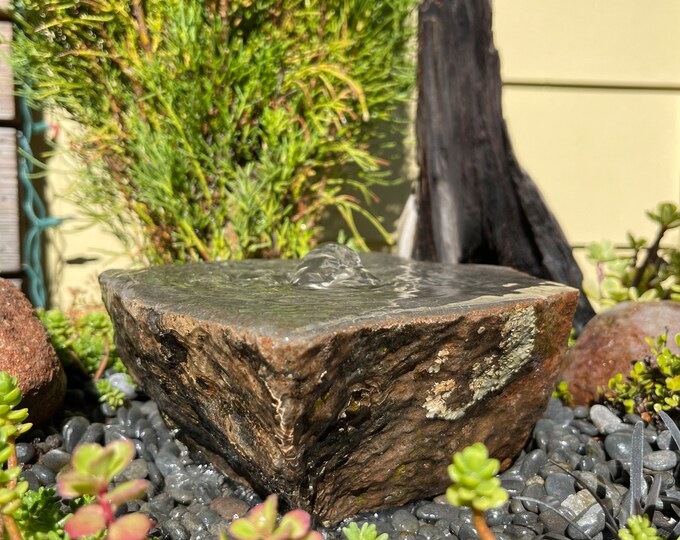 Polished Rock Water Fountain Bird Bath Fountain Rock Etsy