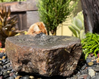 Rock Water Fountain | Bird Bath | Garden Décor | Handmade | Garden Ornament | Water Feature |You can also use solar pump