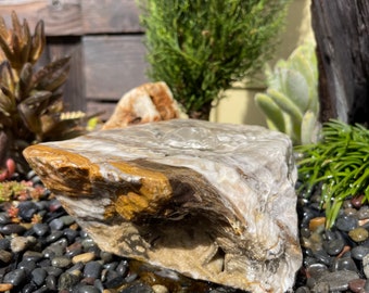 Polished Rock Water Fountain | Bird Bath | Garden Décor | Handmade | Garden Ornament | Water Feature |You can also use solar pump