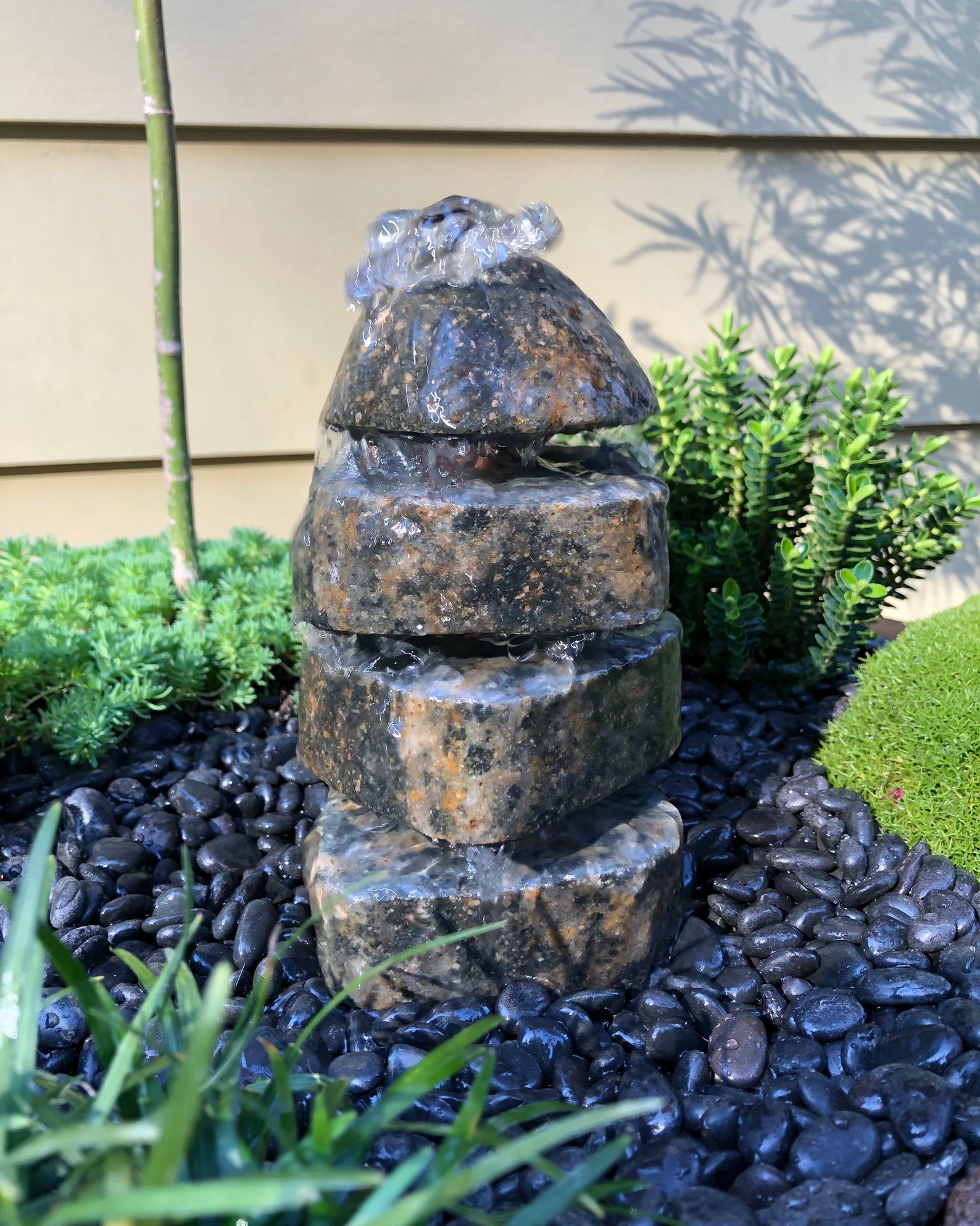 Drilled Rock for Garden Water Fountain Garden Fountain Rock Etsy