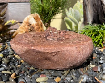 Polished Rock Water Fountain | Bird Bath | Garden Décor | Handmade | Garden Ornament | Water Feature |You can also use solar pump