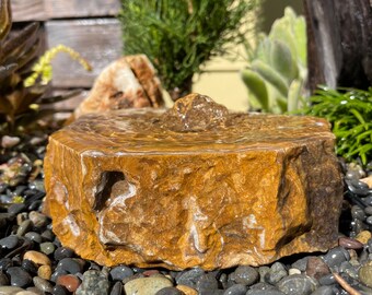 Polished Rock Water Fountain | Bird Bath | Garden Décor | Handmade | Garden Ornament | Water Feature |You can also use solar pump