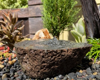 Rock Water Fountain | Bird Bath | Garden Décor | Handmade | Garden Ornament | Water Feature |You can also use solar pump