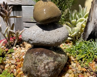 Natural Water Garden  Rock Stack | Bird Bath Rock Stack | Rock Water Fountain | DIY Water Fountain | Rock Stack Collection
