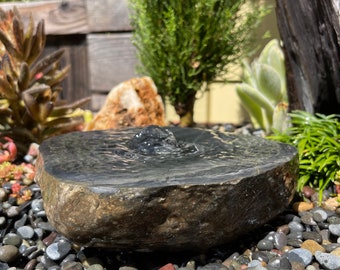 Polished Rock Water Fountain | Bird Bath | Garden Décor | Handmade | Garden Ornament | Water Feature |You can also use solar pump