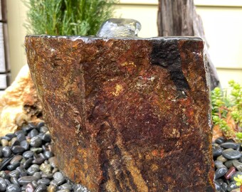 Polished Rock Water Fountain | Bird Bath Fountain | Rock Garden Fountain | Garden Fountain | Garden Décor | Rock Fountain | Garden Ornament