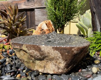 Rock Water Fountain | Bird Bath | Garden Décor | Handmade | Garden Ornament | Water Feature |You can also use solar pump